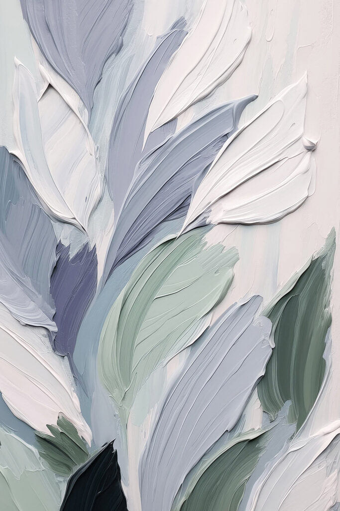 Painting of leaves and flowers
