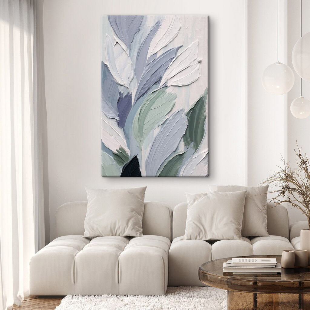 Painting of leaves and flowers