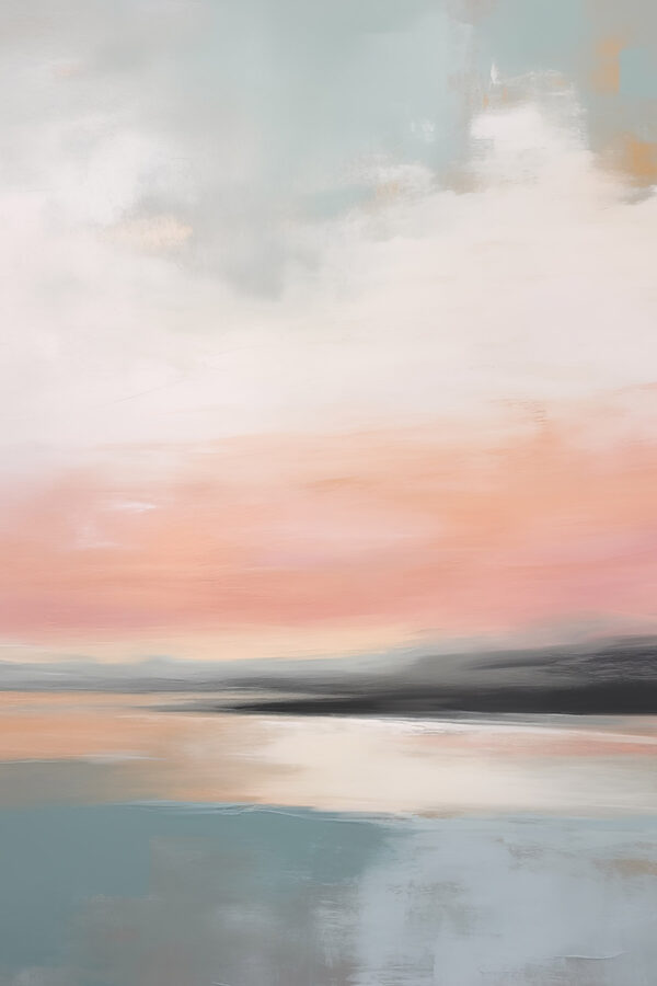 Painting of a sunset over a body of water