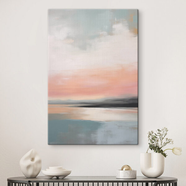 Painting of a sunset over a body of water
