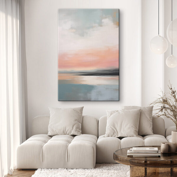 Painting of a sunset over a body of water