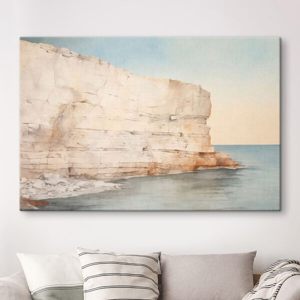 Large rock cliff in the water