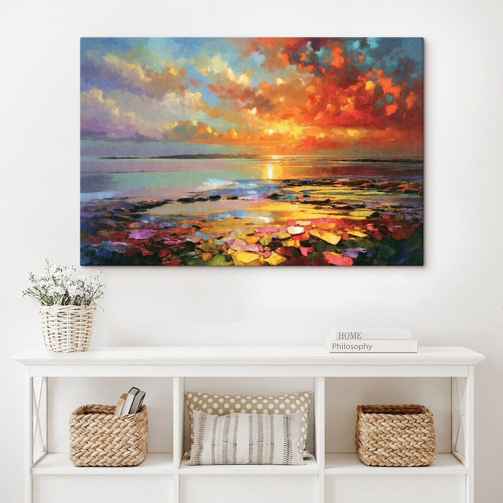 Colorful sky over water
