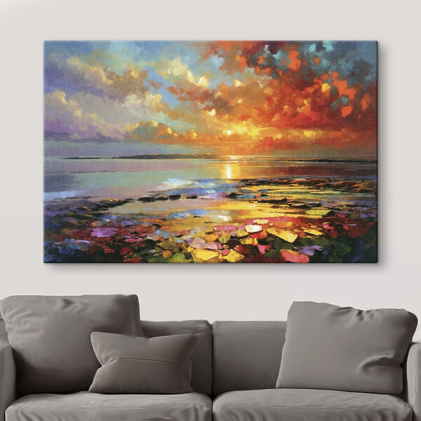 Colorful sky over water