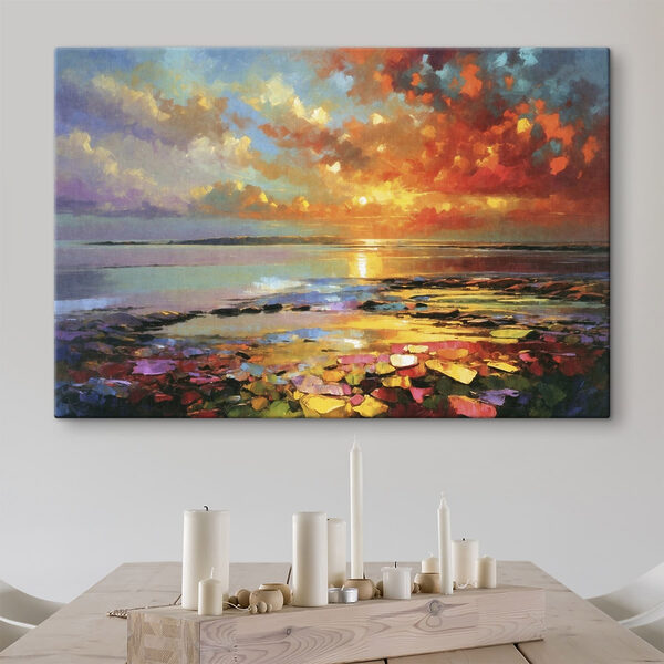 Colorful sky over water