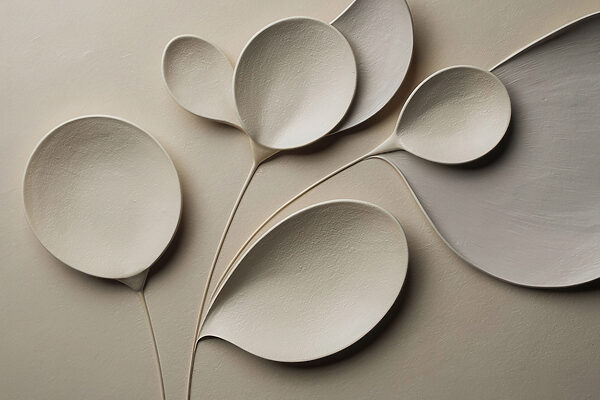 Group of white spoons