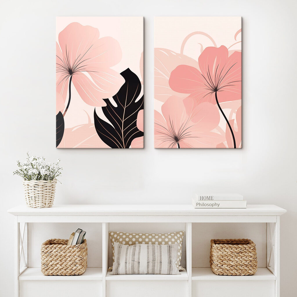 Soft pink blooms with bold leaves Soft pink blooms with bold leaves