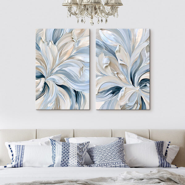 - Swirling soft shades of blue