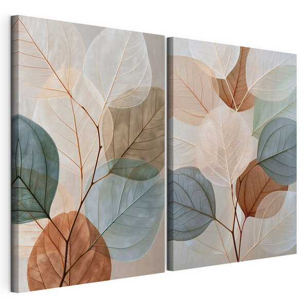 Delicate leaves in soft colors