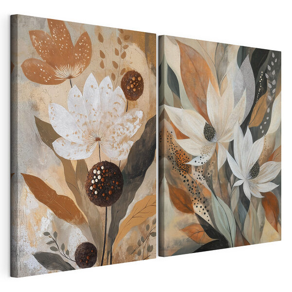 Painting of flowers and leaves Painting of flowers and leaves