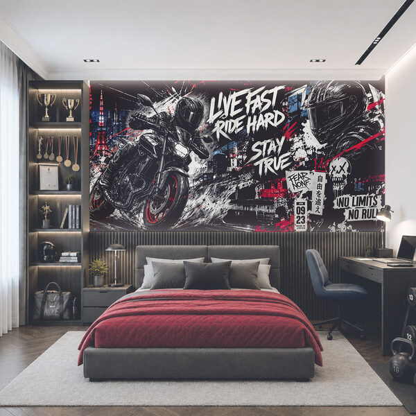 Plakat przedstawiający motocykl Plakat przedstawiający motocykl