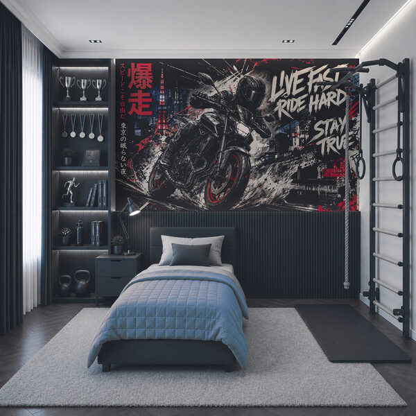Plakat przedstawiający motocykl Plakat przedstawiający motocykl