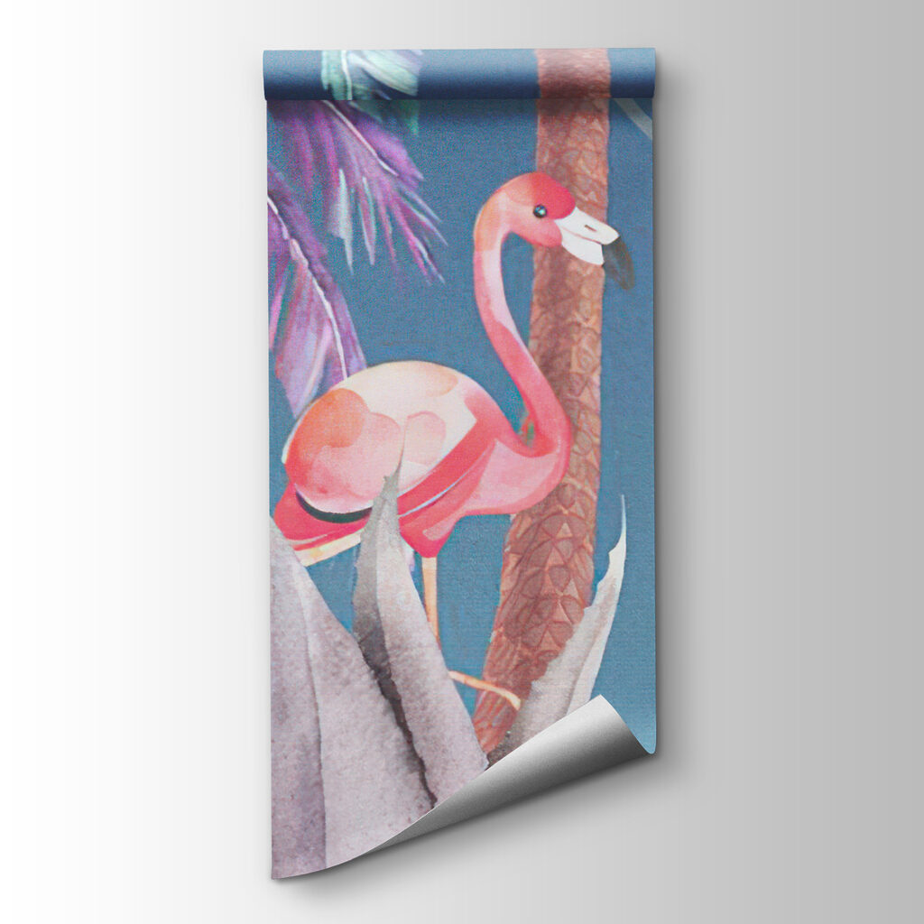Giraffe and zebra in a jungle