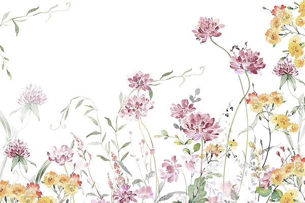 Painting of flowers and leaves