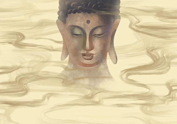 Painting of a buddha head