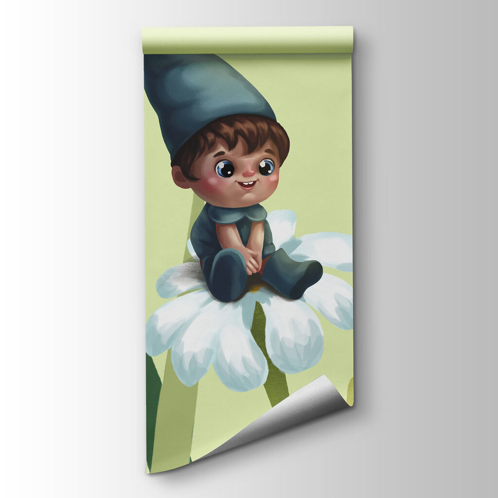 Group of gnomes on flowers