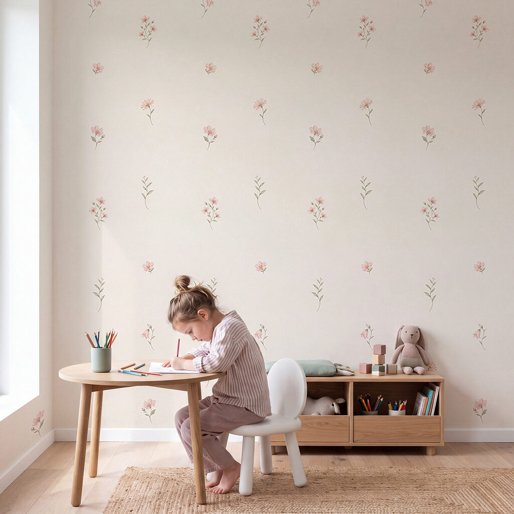 Fototapeta Delikatny kwiatowy wzór, który pasuje do każdego wnętrza (SKU: t01095)