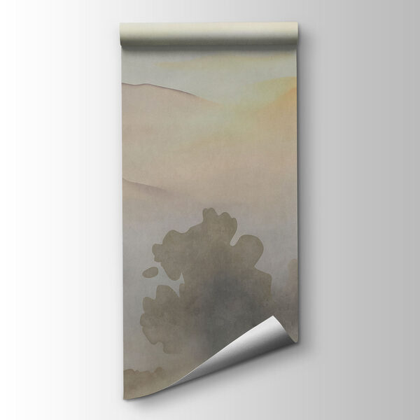Fototapeta Akwarela przedstawiająca jezioro z drzewami i górami w tle (SKU: t01068) Fototapeta Akwarela przedstawiająca jezioro z drzewami i górami w tle (SKU: t01068)