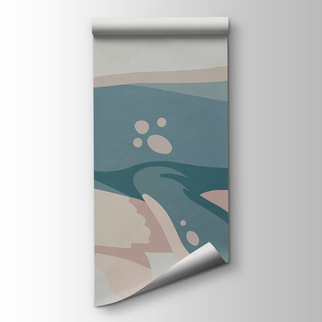 Fototapeta Wieloryb i żółw pływające w oceanie (SKU: t01074) Fototapeta Wieloryb i żółw pływające w oceanie (SKU: t01074)