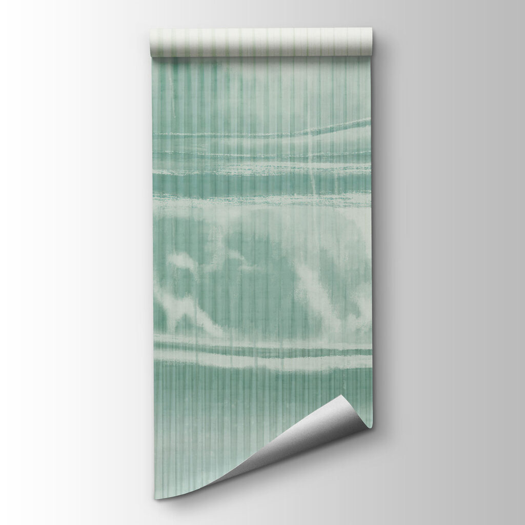 Fototapeta Zaspany krajobraz z drzewami i zbiornikiem wodnym (SKU: t01117)