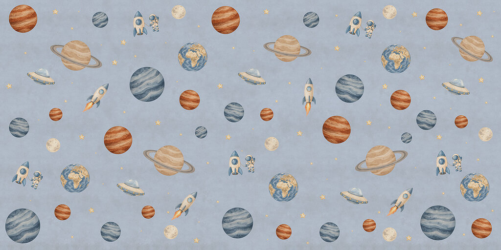 Fototapeta Układ planet i rakiet (SKU: t01128v1)