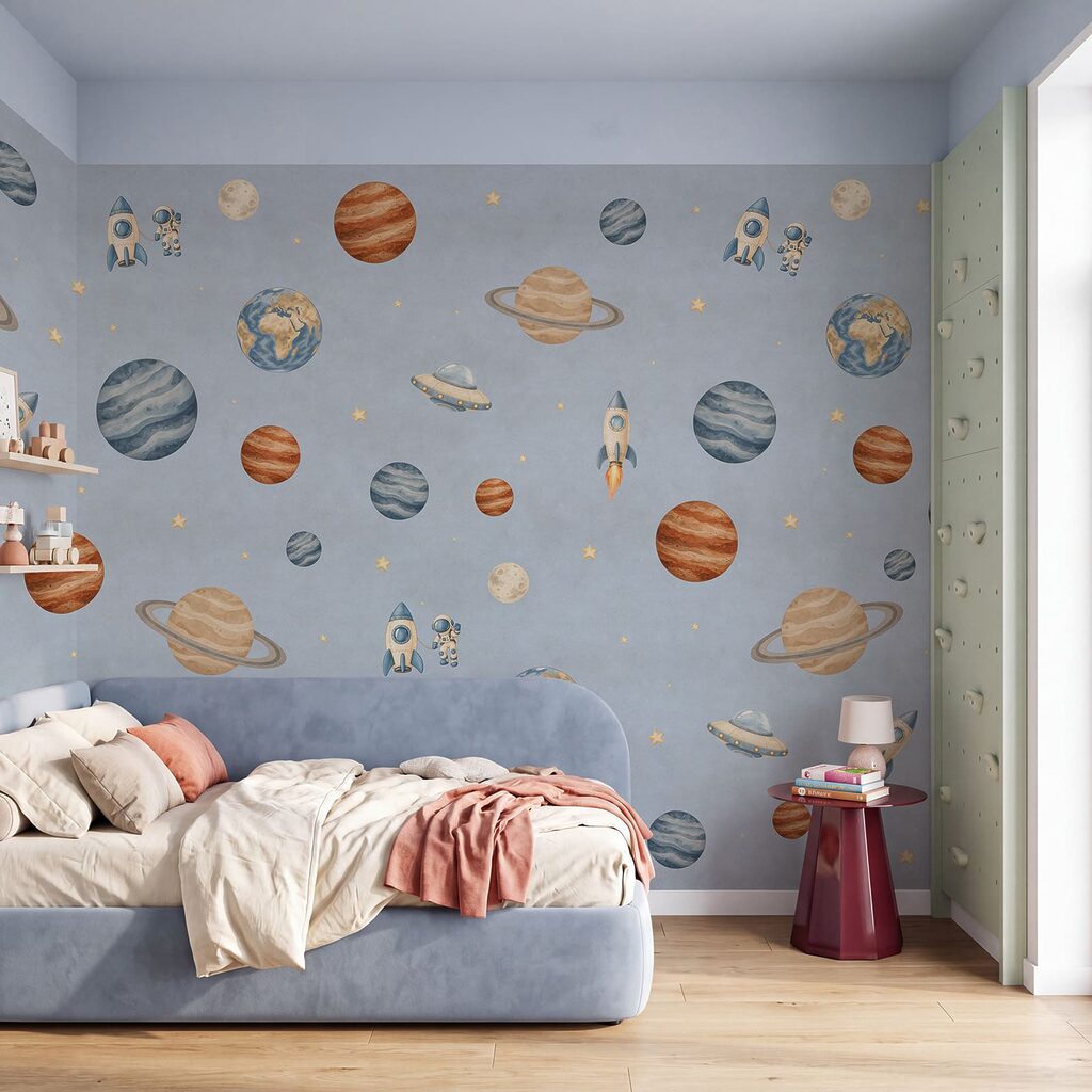 Fototapeta Układ planet i rakiet (SKU: t01128v1)