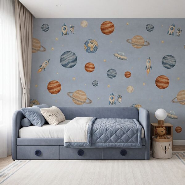 Fototapeta Układ planet i rakiet (SKU: t01128v1)