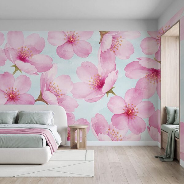 Fototapeta Wzór z różowych kwiatów (SKU: t01132) Fototapeta Wzór z różowych kwiatów (SKU: t01132)
