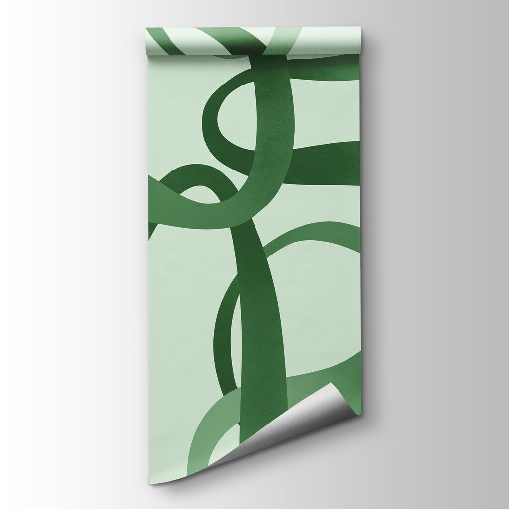 Fototapeta Zielone, faliste linie na białym tle (SKU: t01168v2) Fototapeta Zielone, faliste linie na białym tle (SKU: t01168v2)