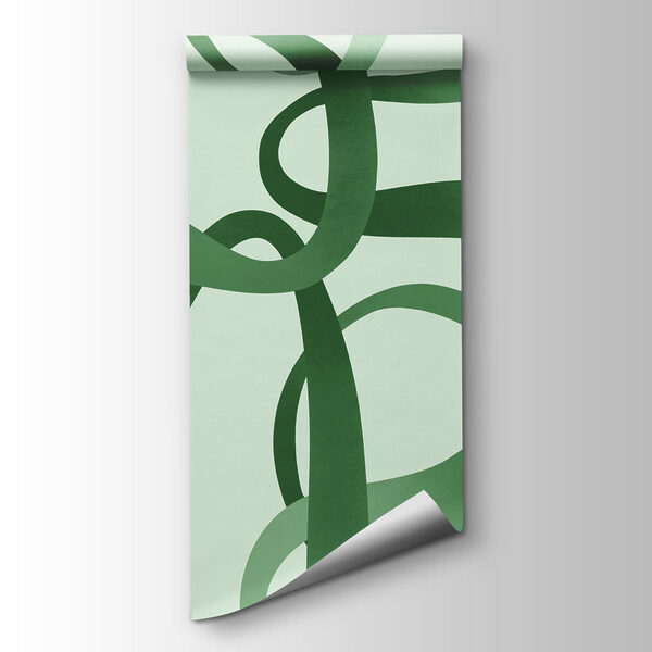 Fototapeta Zielone, faliste linie na białym tle (SKU: t01168v2) Fototapeta Zielone, faliste linie na białym tle (SKU: t01168v2)