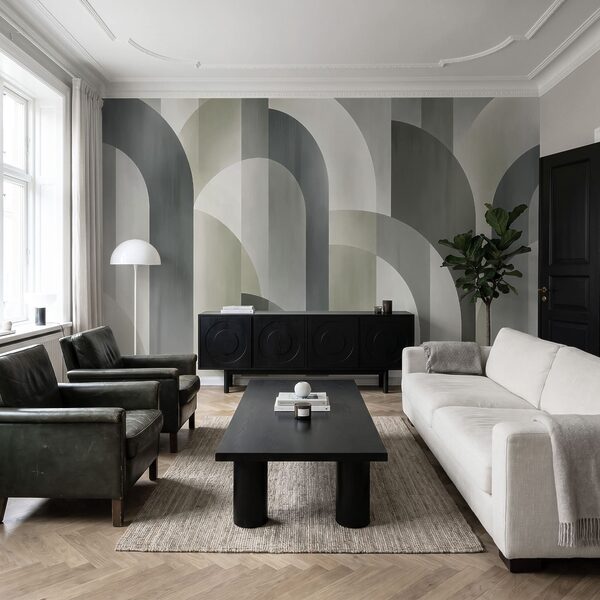 Fototapeta Szaro-biały wzór w stylu art déco (SKU: t01188v1)