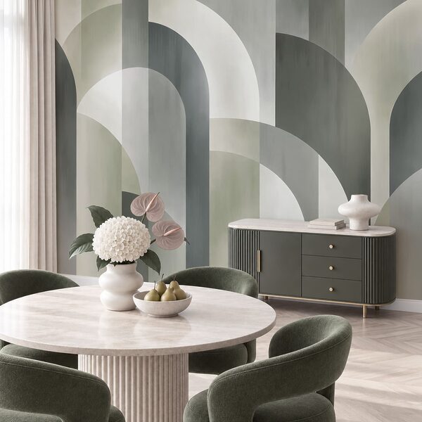 Fototapeta Szaro-biały wzór w stylu art déco (SKU: t01188v1)