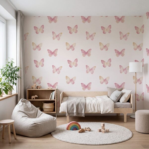 Fototapeta Wzór motyli na białym tle (SKU: t01190) Fototapeta Wzór motyli na białym tle (SKU: t01190)